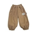 thumbnail image 1 of Odeerbi Kids Boys Girls Fleece Jogger Pants Winter Thermal Workout Pants Kids Sports Pants Cotton Velvet Long Pants Versatile Loose Drawstring Pants Kids Clothes Khaki, 1 of 7