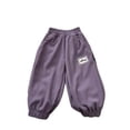 thumbnail image 1 of Odeerbi Kids Boys Girls Fleece Jogger Pants Winter Thermal Workout Pants Kids Sports Pants Cotton Velvet Long Pants Versatile Loose Drawstring Pants Kids Clothes Purple, 1 of 4