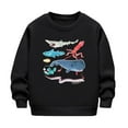 thumbnail image 1 of Odeerbi Kids Boys Girls Fleece Lined Crewneck Sweatshirts Glow in The Dark Winter Thermal Sweatshirt Children Luminous Print Sweatshirt Long Sleeve Tops Kids Clothes Black, 1 of 8