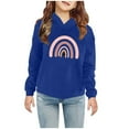thumbnail image 1 of Odeerbi Kids Boys Girls Fleece Lined Sweatshirt Cute Print Hoodie Toddler Baby Children's 2025 Casual Christmas Print Sweatshirt For The Baby Gift Blue 6-7 Years, 1 of 5