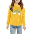 thumbnail image 1 of Odeerbi Kids Boys Girls Fleece Lined Sweatshirt Cute Print Hoodie Toddler Baby Children's Casual Christmas Print Sweatshirt For The Baby Gift Yellow 6-7 Years, 1 of 5