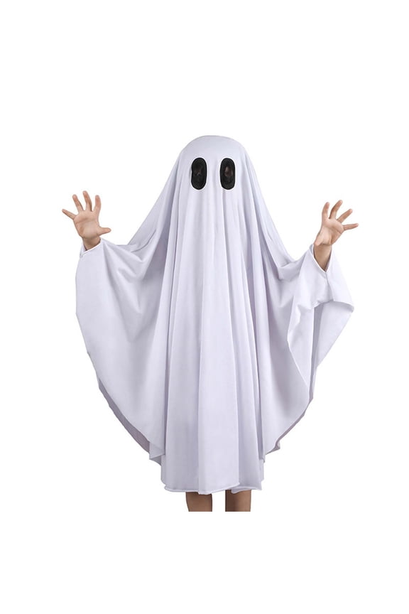 Kids Boys Girls Halloween Cape Ghost Stage Performance Clothes Infant Child Baby Holiday Halloween Spooky Cloak White