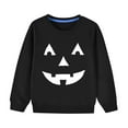 thumbnail image 1 of Odeerbi Kids Boys Girls Halloween Crewneck Sweatshirts Fall Winter Cotton Sweatshirt Kids Kids Cute Solid Color Halloween Print Long Sleeve Sweatshirts Top Kids Clothes Black, 1 of 5