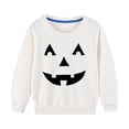 thumbnail image 1 of Odeerbi Kids Boys Girls Halloween Crewneck Sweatshirts Fall Winter Cotton Sweatshirt Kids Kids Cute Solid Color Halloween Print Long Sleeve Sweatshirts Top Kids Clothes White, 1 of 5