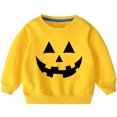 thumbnail image 1 of Odeerbi Kids Boys Girls Halloween Crewneck Sweatshirts Fall Winter Cotton Sweatshirt Kids Kids Cute Solid Color Halloween Print Long Sleeve Sweatshirts Top Kids Clothes Yellow, 1 of 9