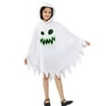 thumbnail image 1 of Odeerbi Kids Boys Girls Halloween Ghost Cloak Fringe Hooded Cape 3-12 Years Children's Halloween Party Dress Up Cloak Long Sleeve Robe White, 1 of 5