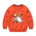 thumbnail image 1 of Odeerbi Kids Boys Girls Halloween Ghost Crewneck Sweatshirts Fall Winter Cotton Sweatshirt Kids Kids Cute Solid Color Halloween Print Long Sleeve Sweatshirts Top Kids Clothes Orange, 1 of 8