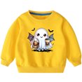 thumbnail image 1 of Odeerbi Kids Boys Girls Halloween Ghost Crewneck Sweatshirts Fall Winter Cotton Sweatshirt Kids Kids Cute Solid Color Halloween Print Long Sleeve Sweatshirts Top Kids Clothes Yellow, 1 of 8