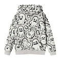 thumbnail image 1 of Odeerbi Kids Boys Girls Halloween Hoodies Printed Pullover Hooded Sweatshirts Oversized Crewneck Hooded Sweatshirt Kids Fashion Long Sleeve Pullover Tops 4-14 Years Gray, 1 of 1
