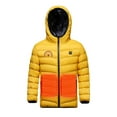 thumbnail image 1 of Odeerbi Kids Boys Girls Heated Jacket Kids Puffer Coat Children USB Intelligent Constant Temperature 3 Areas Heated Coat Plus Size Winter Windproof Heated Jacket Yellow 10-11 Years, 1 of 7