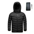 thumbnail image 1 of Odeerbi Kids Boys Girls Heated Jacket Winter Thermal Heated Coat with Power Bank Kids Plus Size USB Intelligent Constant Temperature Windproof Coat Kids Clothes Black, 1 of 9