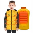 thumbnail image 1 of Odeerbi Kids Boys Girls Heated Vest Kids Puffer Vest Children USB Intelligent Constant Temperature 2 Areas Heated Jacket Solid Color Plus Size Winter Coat Yellow 6-7 Years, 1 of 7