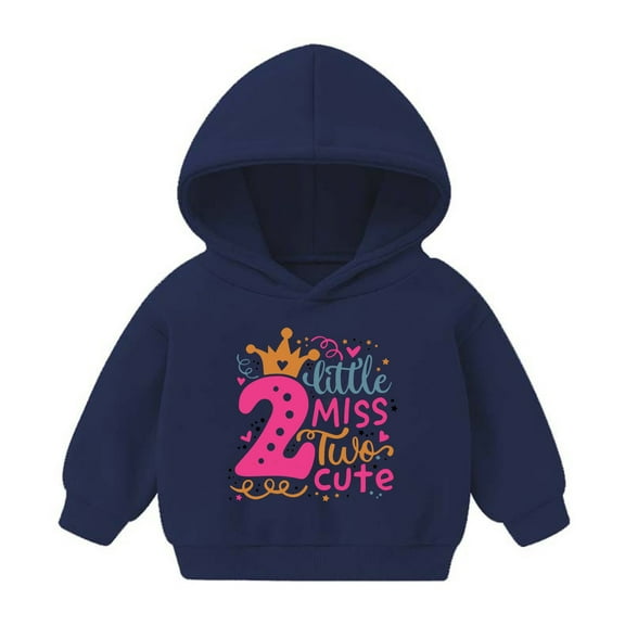 Odeerbi Kids Boys Girls Hoodies Printed Pullover Hooded Sweatshirts Fashion Casual Long Sleeve Printing Hooded Sweatshirt Tops Navy