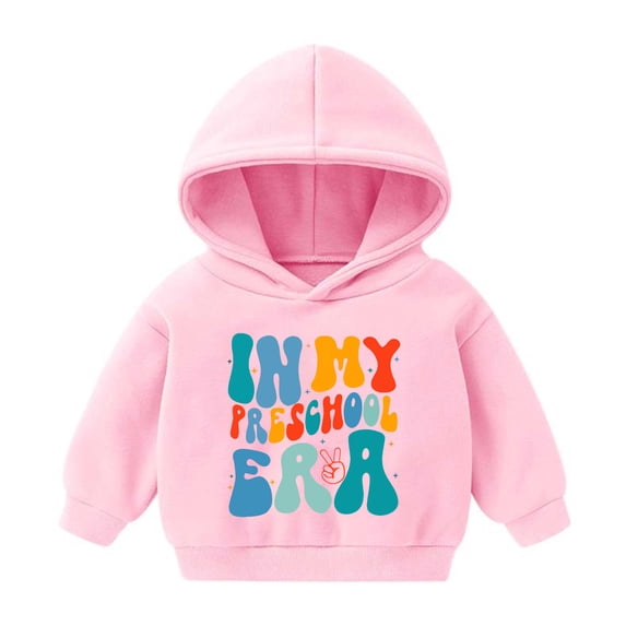 Odeerbi Kids Boys Girls Hoodies Printed Pullover Hooded Sweatshirts Fashion Casual Long Sleeve Printing Hooded Sweatshirt Tops Pink