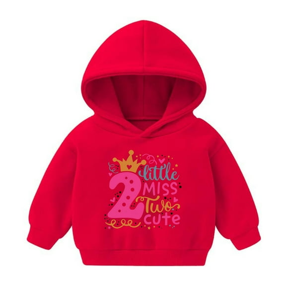 Odeerbi Kids Boys Girls Hoodies Printed Pullover Hooded Sweatshirts Fashion Casual Long Sleeve Printing Hooded Sweatshirt Tops Red