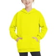 thumbnail image 1 of Odeerbi Kids Boys Girls Hoodies Solid Color Pullover Hooded Sweatshirts Oversized Crewneck Hooded Sweatshirt Kids Fashion Long Sleeve Pullover Tops 4-14 Years Yellow, 1 of 1