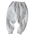 thumbnail image 1 of Odeerbi Kids Boys Girls Jogger Pants Solid Color Cotton Sweatpants Children's Spring Fall New Sports Pants Printed Pants Gray, 1 of 9