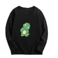 thumbnail image 1 of Odeerbi Kids Boys Girls Long Sleeve Cotton Shirt Fall Winter Dinosaur Base Layer Undershirt Fashion Casual Round Neck Printing Tops Black, 1 of 3