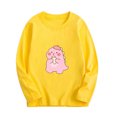 thumbnail image 1 of Odeerbi Kids Boys Girls Long Sleeve Cotton Shirt Fall Winter Dinosaur Base Layer Undershirt Fashion Casual Round Neck Printing Tops Yellow, 1 of 3