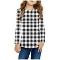 thumbnail image 1 of Odeerbi Kids Boys Girls Long Sleeve Shirt Fall Winter Plaid Base Layer Undershirt Cute Print Shirts Crewneck Tops Dressy Casual Blouses Kids Clothes White, 1 of 6