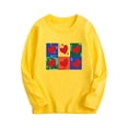 thumbnail image 1 of Odeerbi Kids Boys Girls Long Sleeve T-Shirts Fall Winter Cotton Basic Layering T-Shirt Cartoon Print Basic Tees Children Fashion Casual Tops Kids Clothes Yellow, 1 of 3