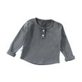 thumbnail image 1 of Odeerbi Kids Boys Girls Long Sleeve Rib Knit Basic Layering T-shirt Kids Winter Thermal Round Neck Ribbed T-shirt, 1 of 4