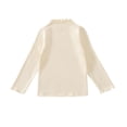 thumbnail image 1 of Odeerbi Kids Boys Girls Long Sleeve Tees Turtleneck Cotton Basic Layering T-shirt 1-10 Years Casual Loose Solid Color Lace Base Layer Round Neck High Neck Base Shirt Top Beige, 1 of 4