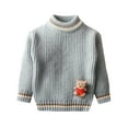 thumbnail image 1 of Odeerbi Kids Boys Girls Mock Neck Sweater Children Fashion Casual Winter Warm Long Sleeve Round Neck Pullover Sweater Knit Jumper Tops Light Blue, 1 of 7