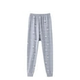 thumbnail image 1 of Odeerbi Kids Boys Girls Pajama Pants Cotton Thermal Bottoms Children's Cartoon Print Warm Pants Loose Fitting Home Sleeping Pants Leggings Gray, 1 of 4