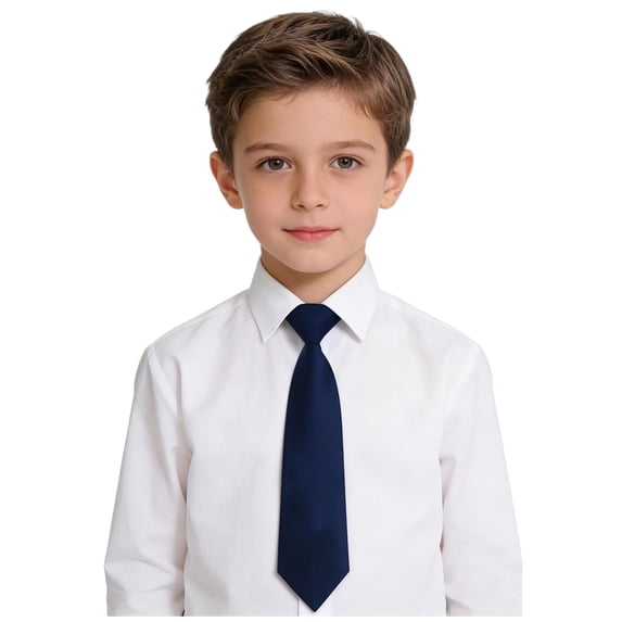 Odeerbi Kids Boys Girls Pre-Tied Solid Color Necktie Adjustable Elastic Strap Tie School Uniform Accessory