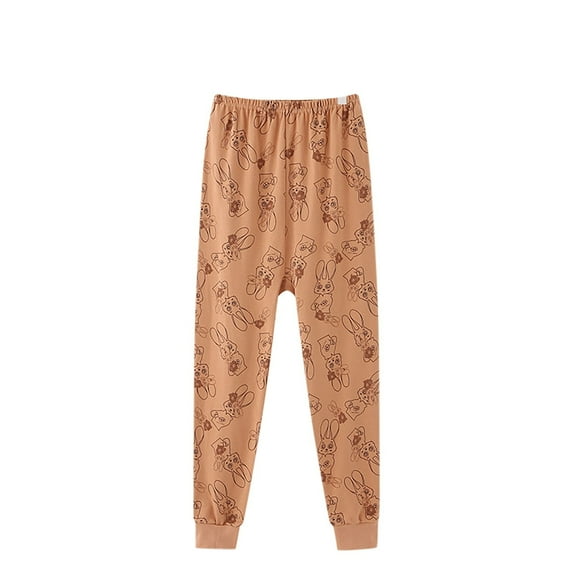 Odeerbi Kids Boys Girls Soft Cotton Pajama Pants Fall Winter Thermal Sleepwear Bottoms Loose Warm Pants Kids Long Johns Home Sleeping Pants Leggings Kids Clothes Brown