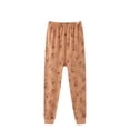 thumbnail image 1 of Odeerbi Kids Boys Girls Soft Cotton Pajama Pants Fall Winter Thermal Sleepwear Bottoms Loose Warm Pants Kids Long Johns Home Sleeping Pants Leggings Kids Clothes Brown, 1 of 3