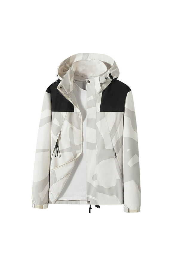 Kids Boys Girls Softshell Jacket Fall Winter Windproof Waterproof Windbreaker with Removable Hooded Kids Warm Coat Warm Hooded Technical Jacket Kids Clothes White