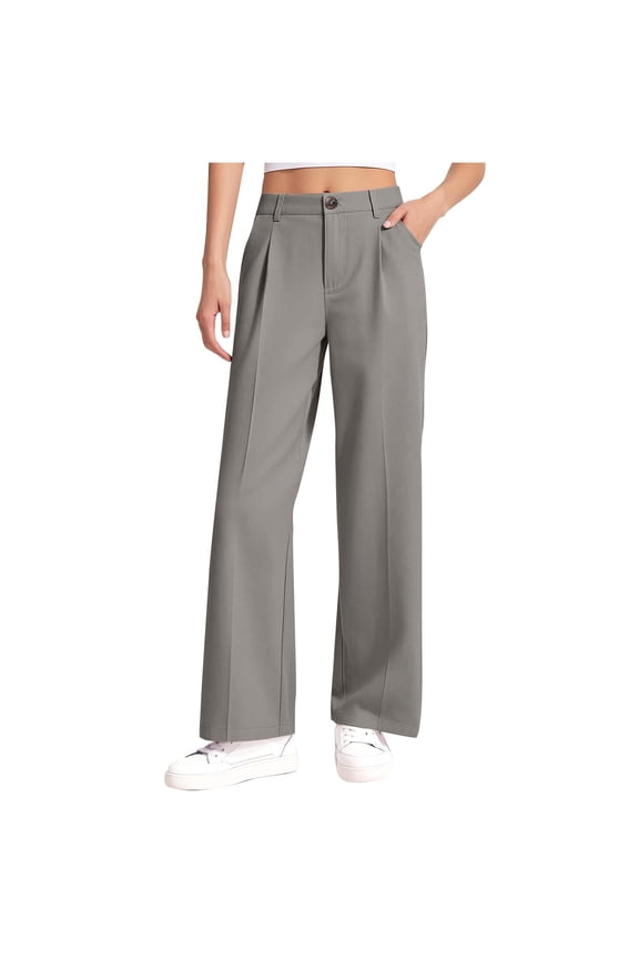 Kids Boys Girls Suit Pants High Waist Straight Leg Dress Pants School Uniform Pants with Pockets