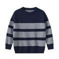 thumbnail image 1 of Odeerbi Kids Boys Girls Sweater Children's Winter Pullover Sweater Round Neck Long Sleeve Knit Jumper Tops Navy, 1 of 8