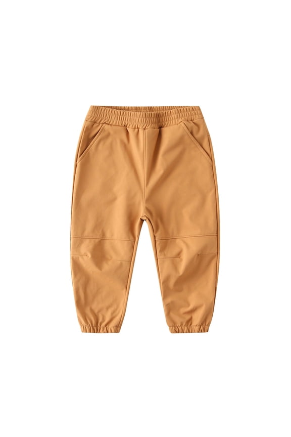 Kids Boys Girls Thermal Fleece Pants Windproof Waterproof Softshell Pants Fall Winter Children Work Pants with Pocket Guard Pants Casual Outwear Pants Technical Pants Khaki