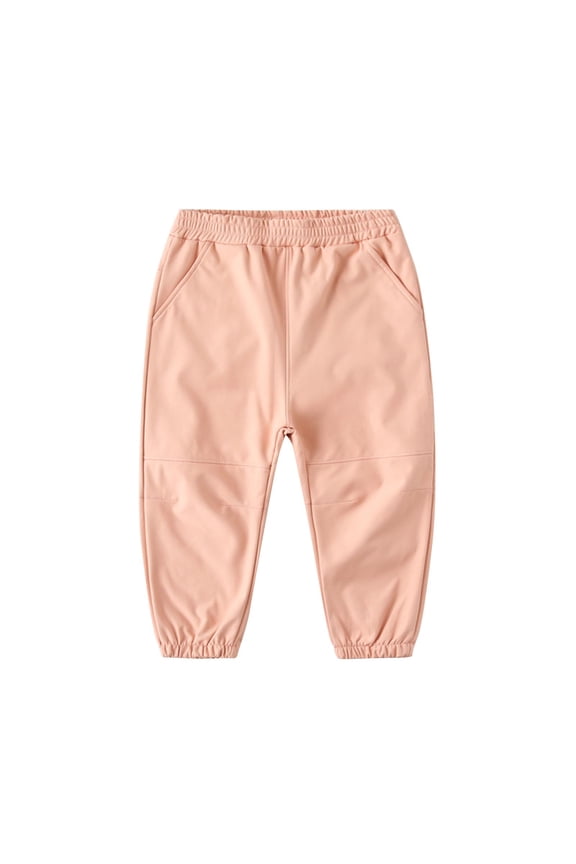 Kids Boys Girls Thermal Fleece Pants Windproof Waterproof Softshell Pants Fall Winter Children Work Pants with Pocket Guard Pants Casual Outwear Pants Technical Pants Pink