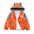 thumbnail image 1 of Odeerbi Kids Boys Girls Winter Coat Cartoon Printed Hooded Jacket Warm Outerwear Overcoat Children's Casual Lapel Zipper Long Sleeve Hooded Cardigan Coat, 1 of 4