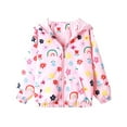 thumbnail image 1 of Odeerbi Kids Boys Girls Winter Coat Cartoon Printed Hooded Jacket Warm Outerwear Overcoat Children's Long Sleeve Zippered Hooded Jacket Loose Coat Pink-6, 1 of 3