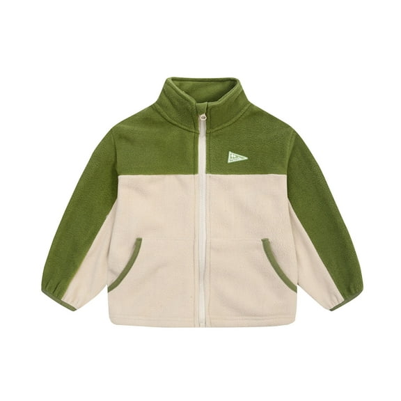 Odeerbi Kids Boys Girls Winter Coat Plaid Shacket Jacket Fleece Warm Outerwear Overcoat Long Sleeve Hooded Plaid Shirt Jacket Green