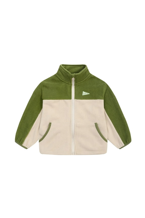 Kids Boys Girls Winter Coat Plaid Shacket Jacket Fleece Warm Outerwear Overcoat Long Sleeve Hooded Plaid Shirt Jacket Green