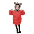 thumbnail image 1 of Odeerbi Kids Boys Girls Winter Padded Coat Waterproof Fleece Lined Thick Down Coats Puffy Cotton Jackets With Hood Red 8-9 Years, 1 of 7