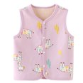 thumbnail image 1 of Odeerbi Kids Boys Girls Winter Thermal Fleece Vest Cartoon Print Lightweight Gilet Vest Thickened Warm Children's Basic Layering T-shirt Double Layer Baby Clothes Purple, 1 of 1