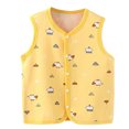 thumbnail image 1 of Odeerbi Kids Boys Girls Winter Thermal Fleece Vest Cartoon Print Lightweight Gilet Vest Thickened Warm Children's Basic Layering T-shirt Double Layer Baby Clothes Yellow, 1 of 2
