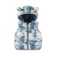 thumbnail image 1 of Odeerbi Kids Boys Girls Winter Thermal Hooded Puffer Vest Tie-dye Lightweight Down Gilet Vest Outerwear Warm Waistcoat Chid Baby Clothes Navy, 1 of 2