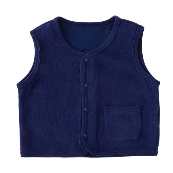 Odeerbi Kids Boys Girls Winter Thermal Sweater Vest Lightweight Knit Gilet Vest New Middle Large Basic Layering T-shirt Spring Fall Thickened Outside Shoulders Waistcoat Navy