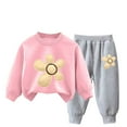 thumbnail image 1 of Odeerbi Kids Boys Girls Winter Warm Fleece Sweatsuits Two Piece Outfits Set Cartoon Printed Sweatshirt Jogger Pants Tracksuit Set Children Loose Pullover Sweater Casual Hoodie, 1 of 4