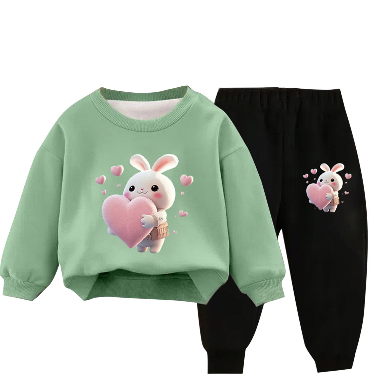 Kids Fashionable Sweater Set, Kids Clothing Print and Trousers Two-Piece Set main image 0