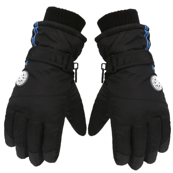 Odeerbi Kids Boys Girls Winter Waterproof Ski Gloves Snowboard Mittens Toddler Snow Gloves Kids Ski Winter Gloves Waterproof Windproof Children Warm Gloves Black 11-16 Years