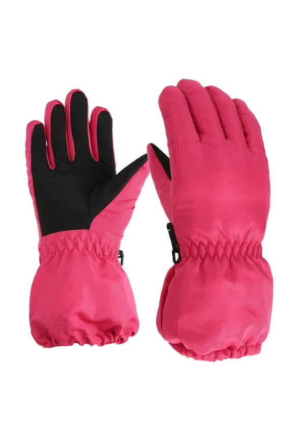 Kids Boys Girls Winter Waterproof Ski Gloves Snowboard Mittens Toddler Snow Gloves Kids Ski Winter Gloves Waterproof Windproof Children Warm Gloves Hot Pink 4-10 Years